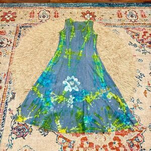 Vintage Roxy quicksilver denim tie dye dress size 7